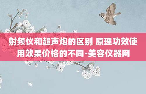 射频仪和超声炮的区别 原理功效使用效果价格的不同-美容仪器网