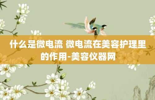 什么是微电流 微电流在美容护理里的作用-美容仪器网