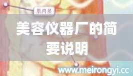 美容仪器厂的简要说明