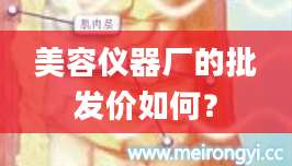 美容仪器厂的批发价如何？