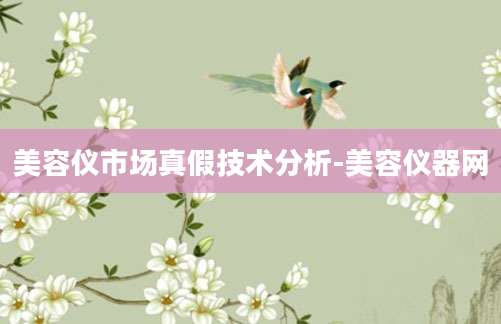 美容仪市场真假技术分析-美容仪器网