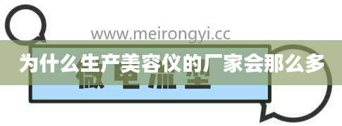 为什么生产美容仪的厂家会那么多