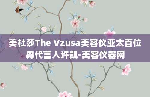美杜莎The Vzusa美容仪亚太首位男代言人许凯-美容仪器网