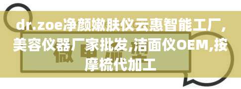 dr.zoe净颜嫩肤仪云惠智能工厂,美容仪器厂家批发,洁面仪OEM,按摩梳代加工