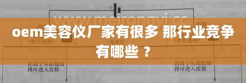 oem美容仪厂家有很多 那行业竞争有哪些 ？