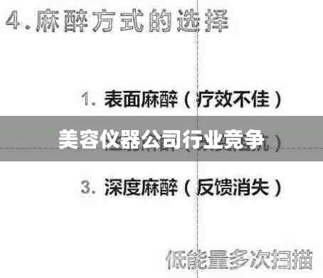 美容仪器公司行业竞争